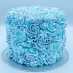 Layer cake poché bleu