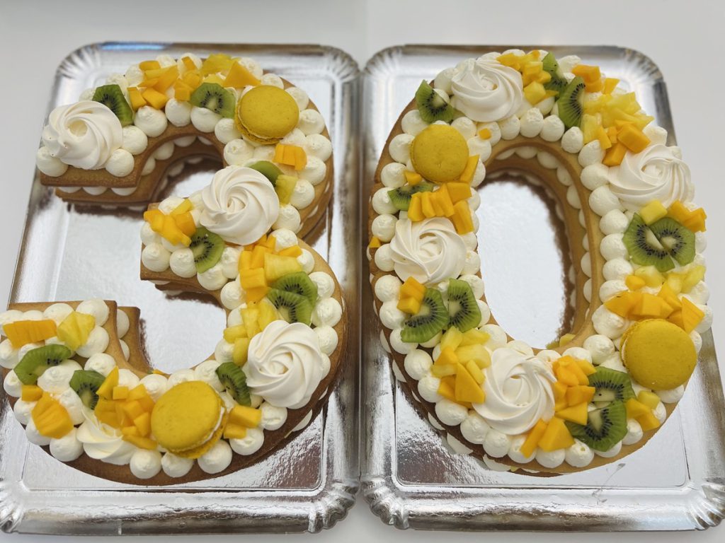 number cake anniversaire 30 ans fruits exotiques