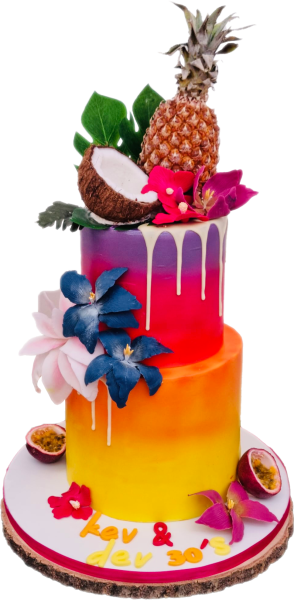 Layer Cake deux étages jungle tropicale