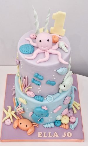 Layer cake anniversaire poulpe